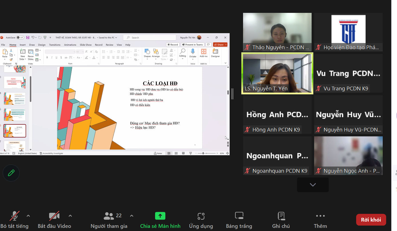 khoá học pháp chế online qua zoom