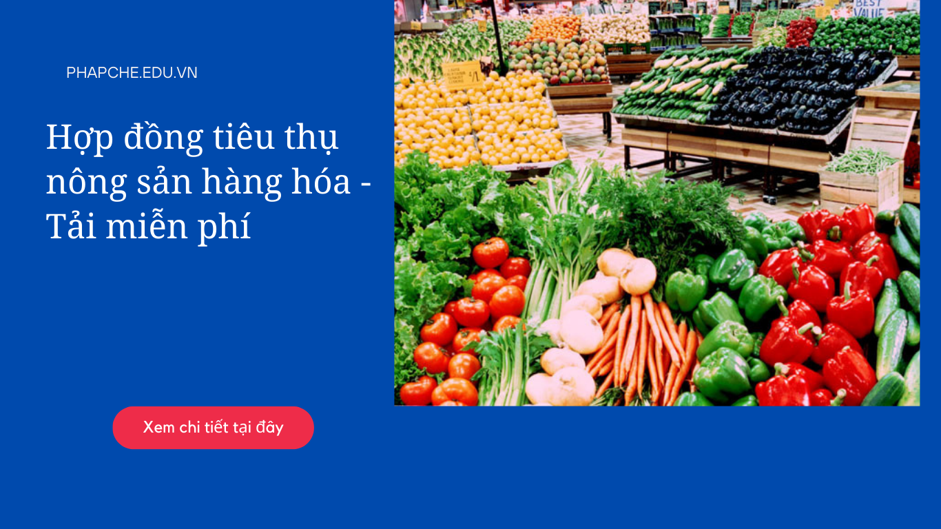 Hợp đồng tiêu thụ nông sản hàng hóa – Tải miễn phí