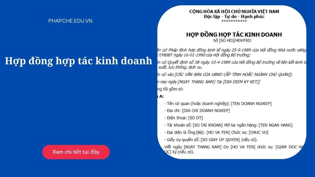 Hợp đồng hợp tác kinh doanh