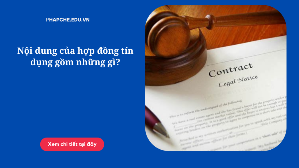 Nội dung của hợp đồng tín dụng gồm những gì?