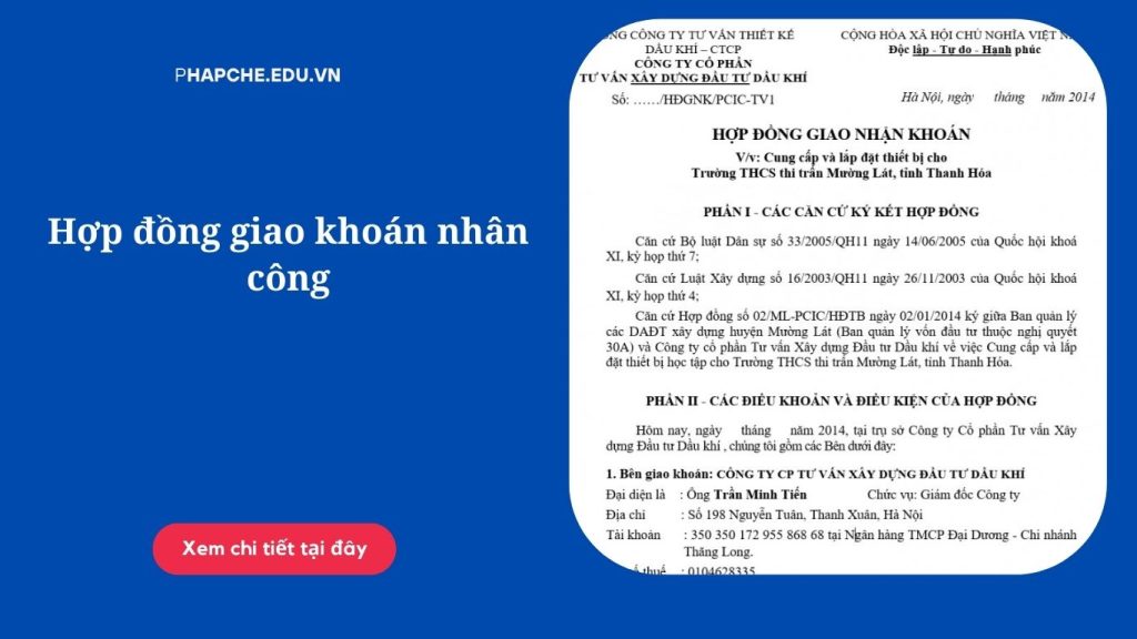 Hợp đồng giao khoán nhân công