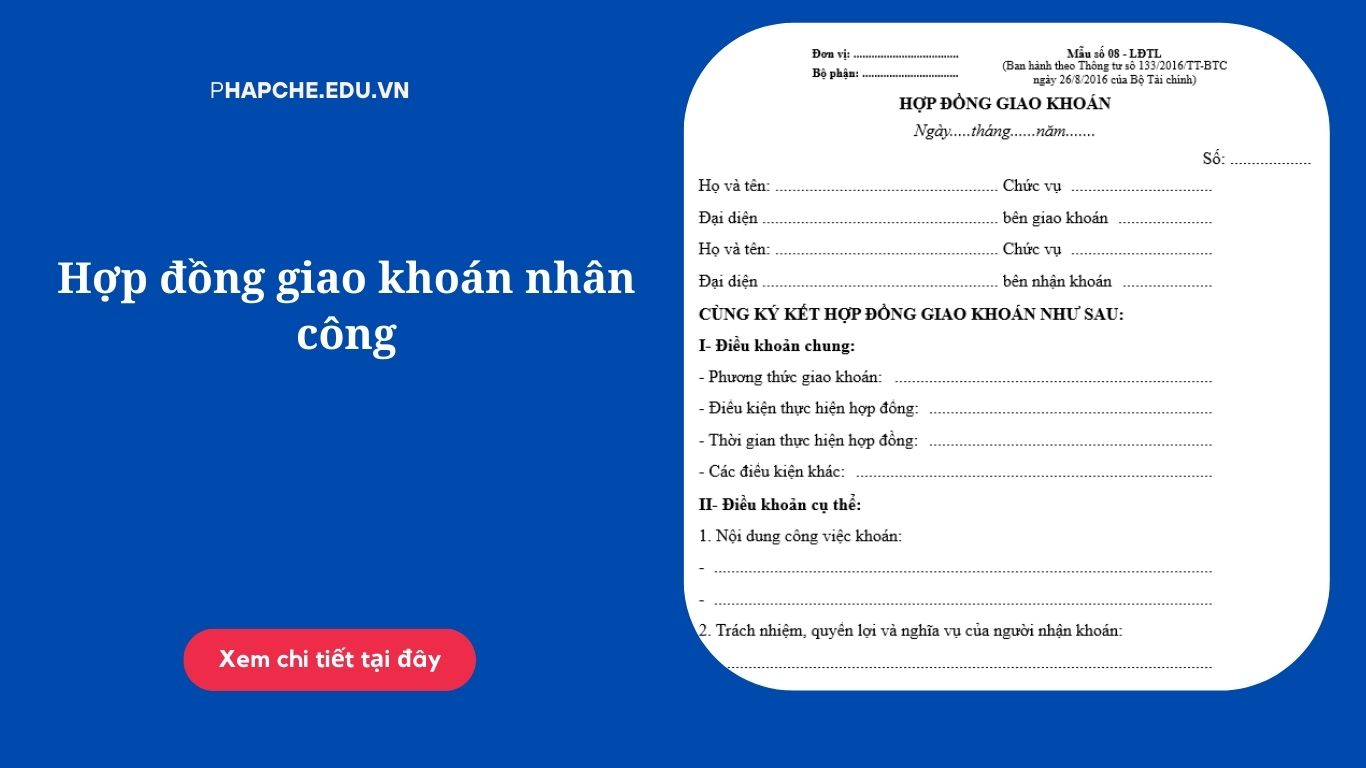 Hợp đồng giao khoán nhân công