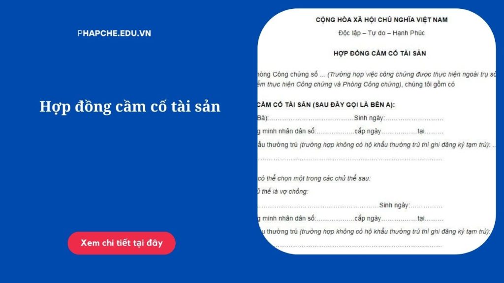 Hợp đồng cầm cố tài sản