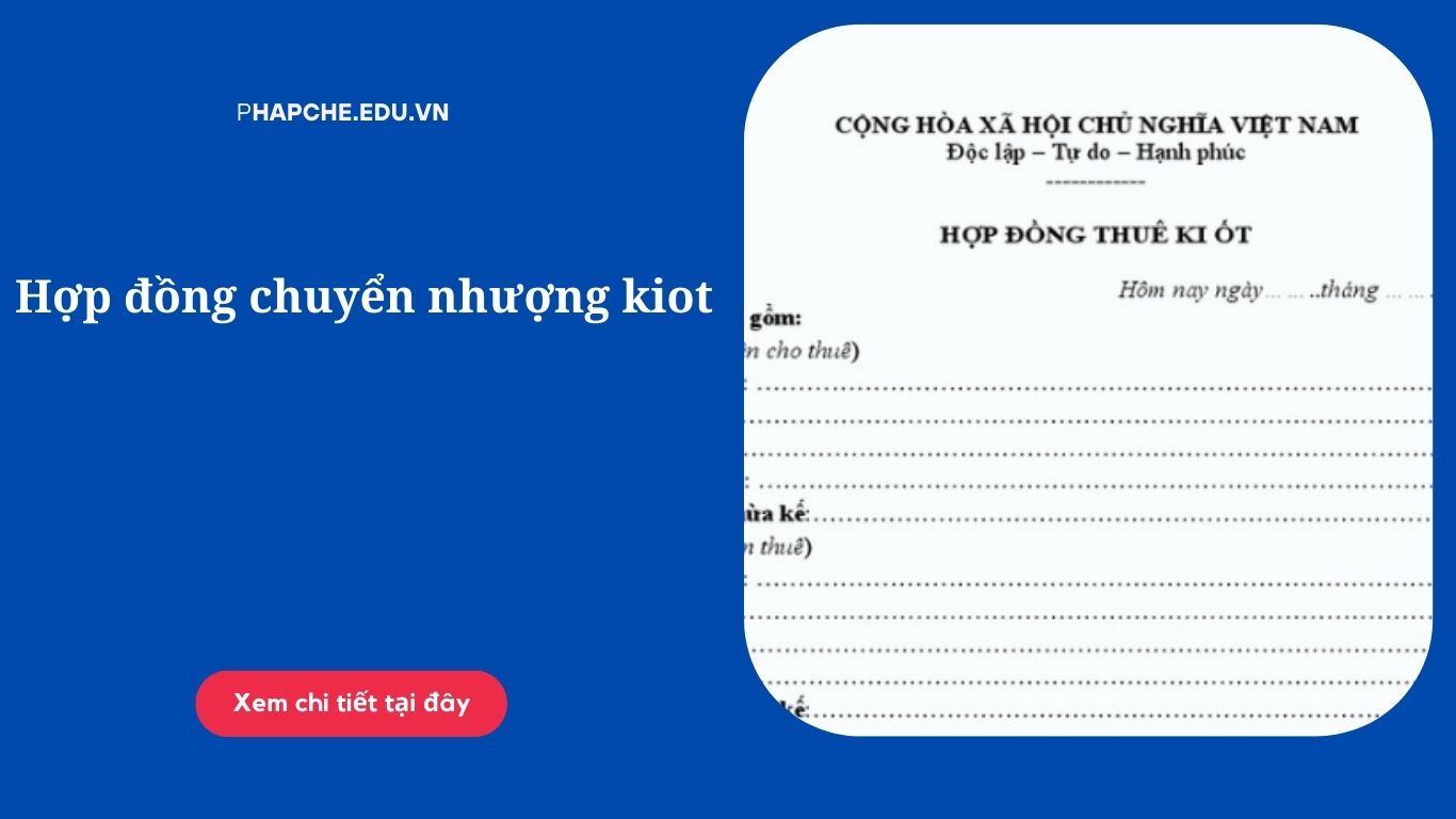 Hợp đồng chuyển nhượng kiot