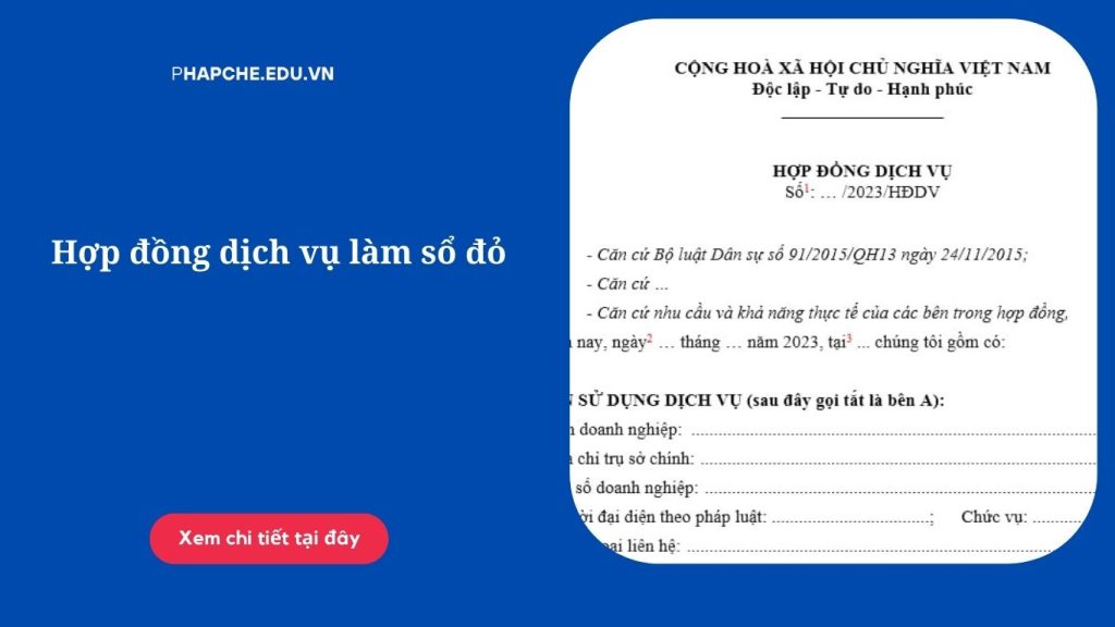 Hợp đồng dịch vụ làm sổ đỏ