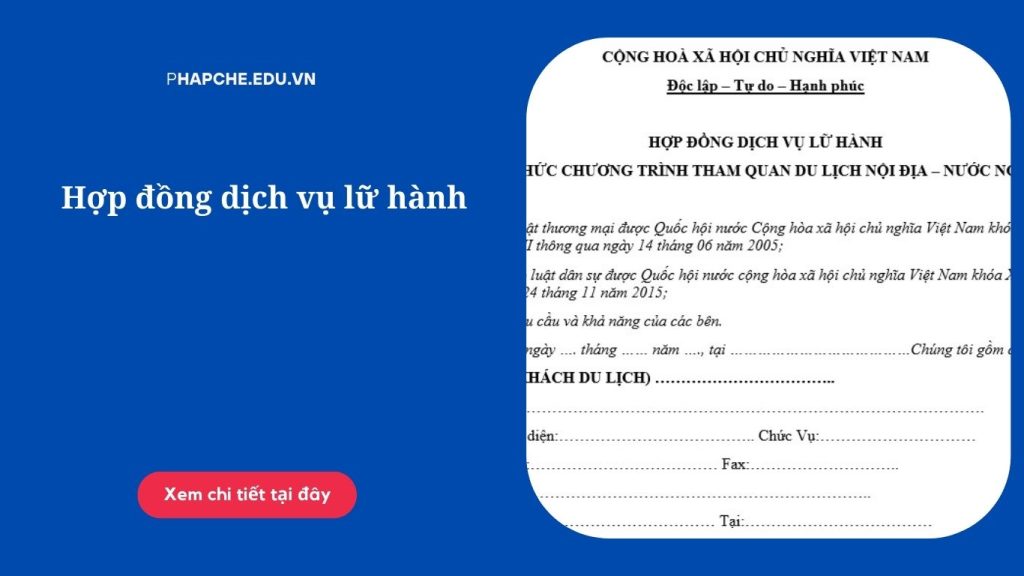 Hợp đồng dịch vụ lữ hành