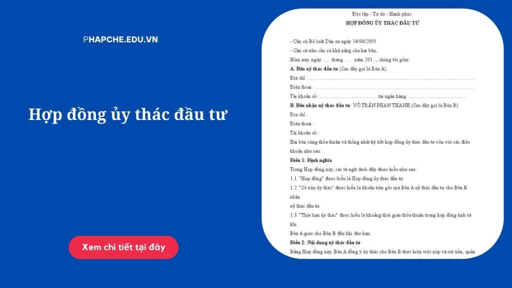 Hợp đồng ủy thác đầu tư
