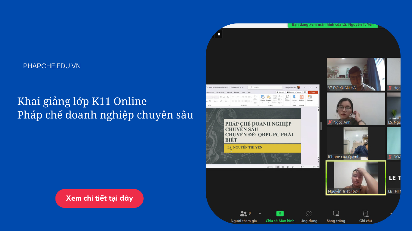 Khai giảng khoá học Pháp chế doanh nghiệp chuyên sâu K11