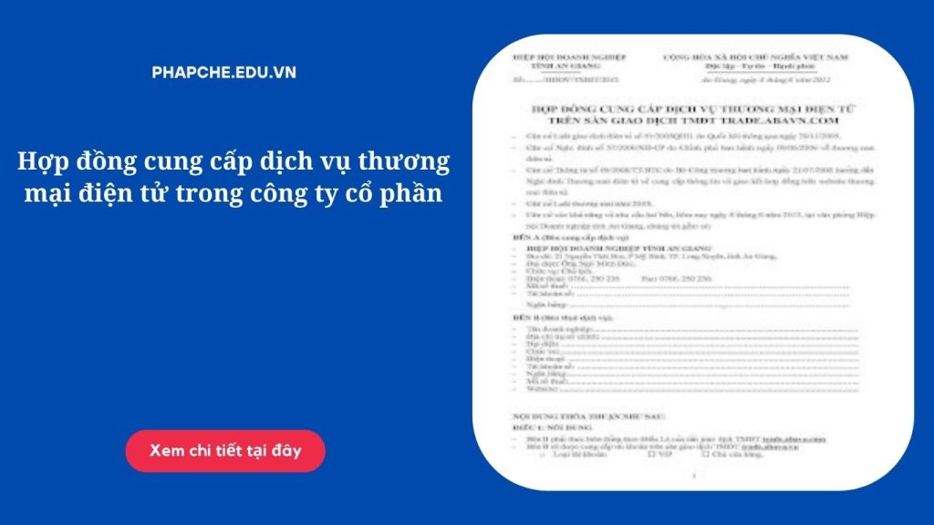 Hợp đồng cung cấp dịch vụ thương mại điện tử trong công ty cổ phần