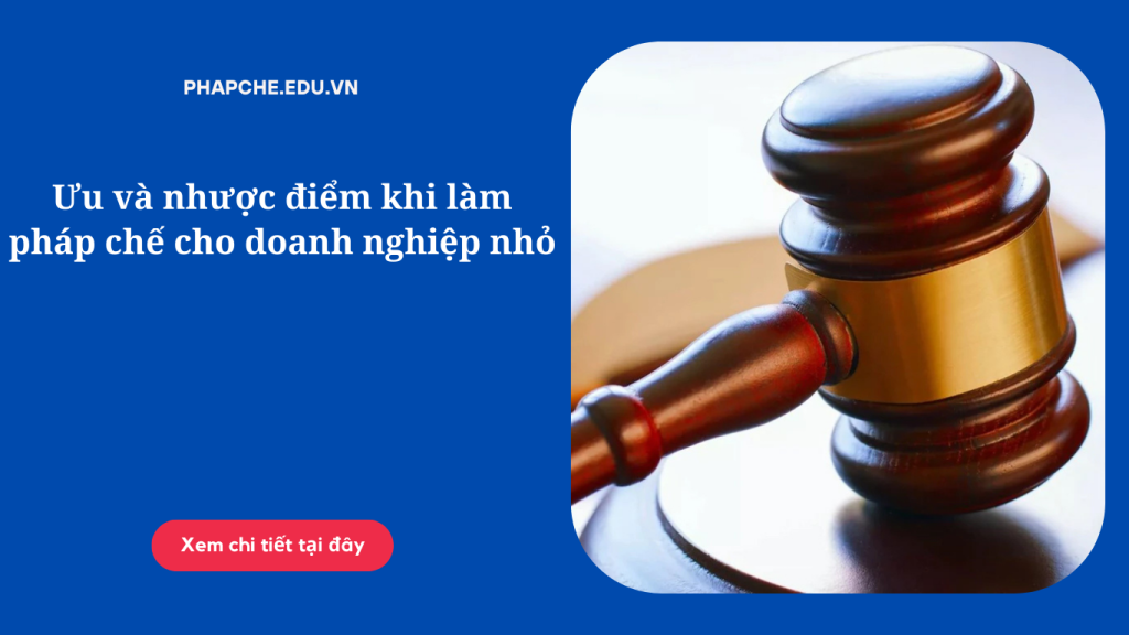 Ưu và nhược điểm khi làm pháp chế cho doanh nghiệp nhỏ