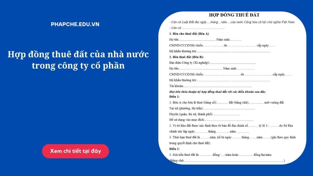 Hợp đồng thuê đất của nhà nước trong công ty cổ phần