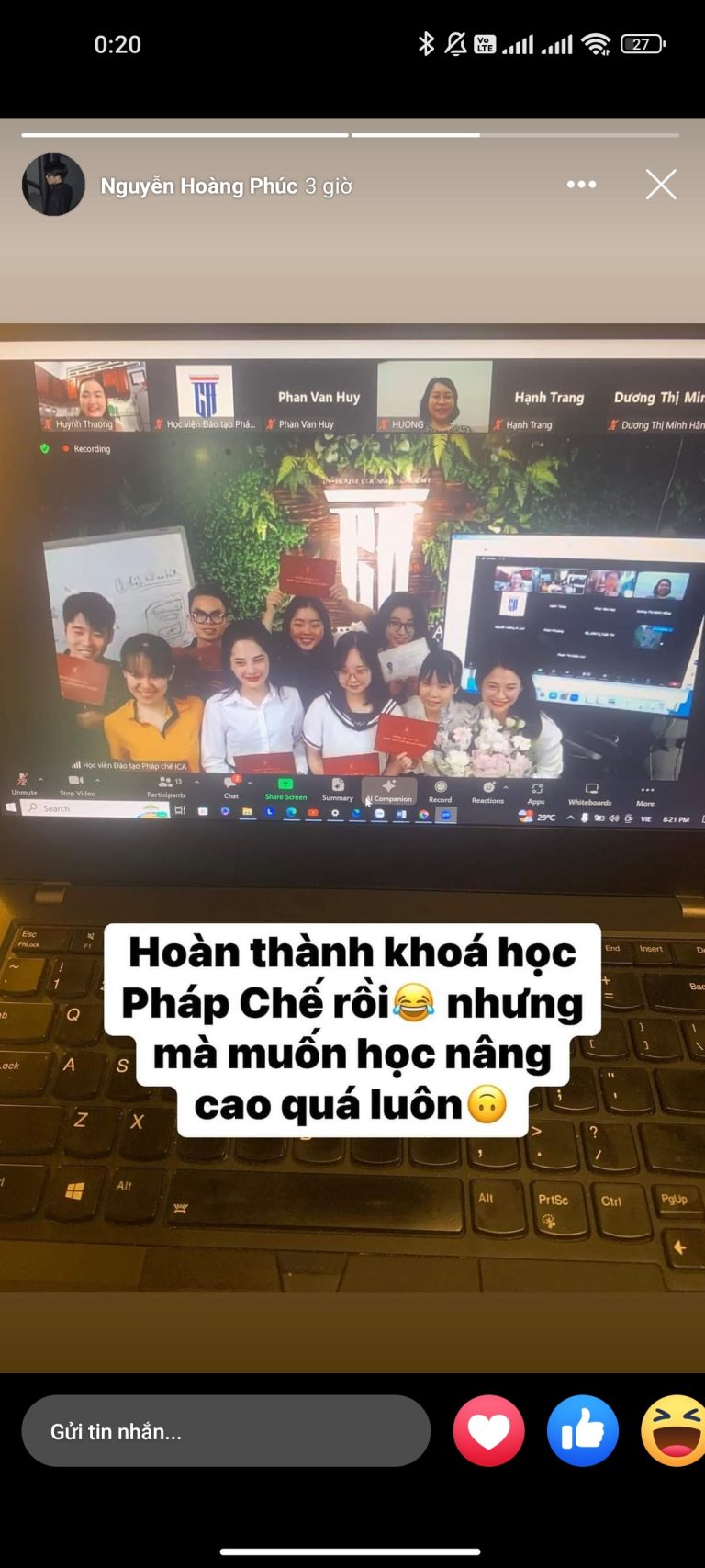 đánh giá khoá học pháp chế doanh nghiệp ica