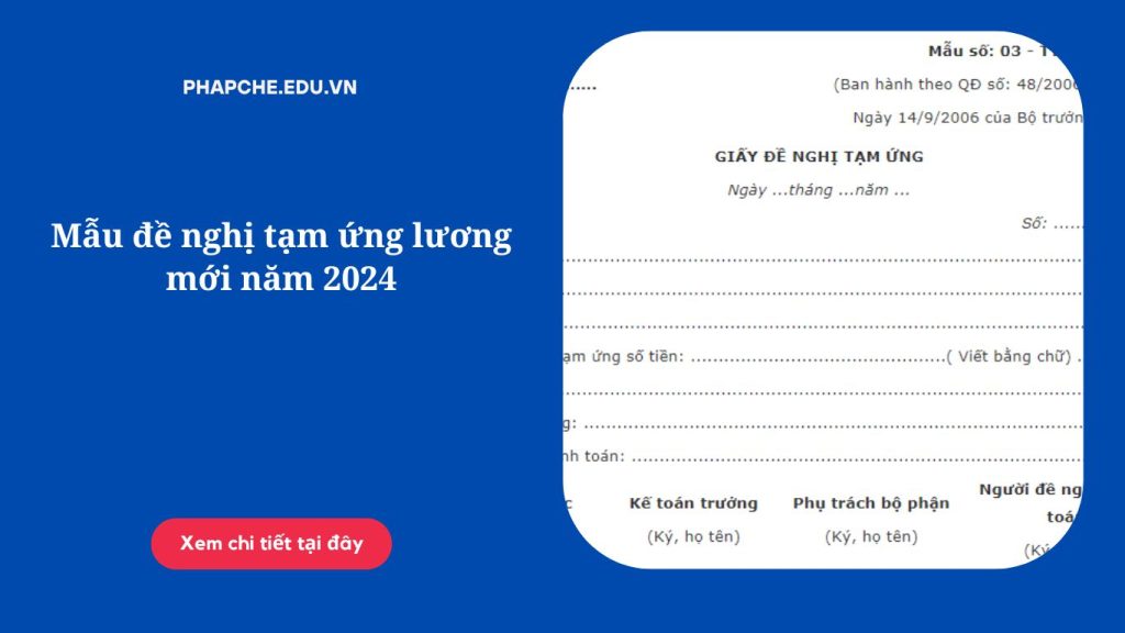 Mẫu đề nghị tạm ứng lương mới năm 2024