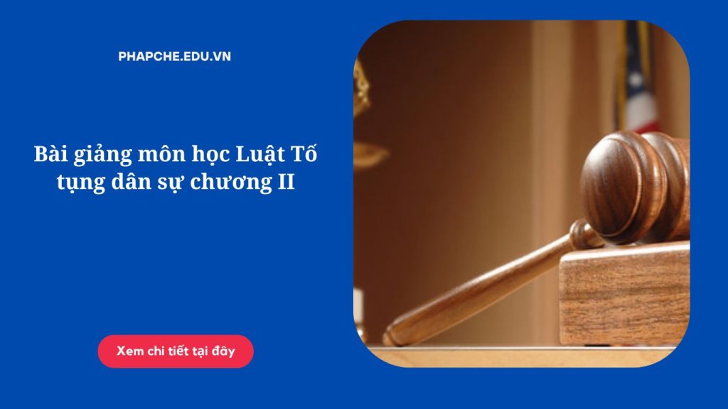 Bài giảng môn học Luật Tố tụng dân sự chương II