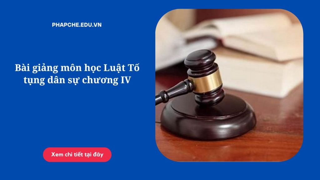 Bài giảng môn học Luật Tố tụng dân sự chương IV