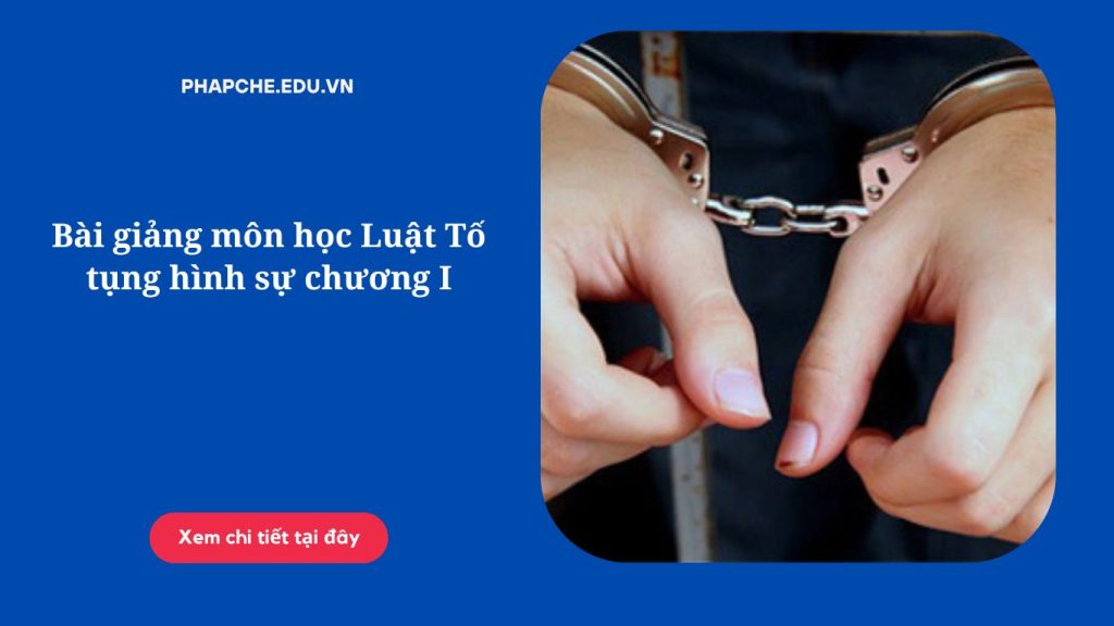 Bài giảng môn học Luật Tố tụng hình sự chương I