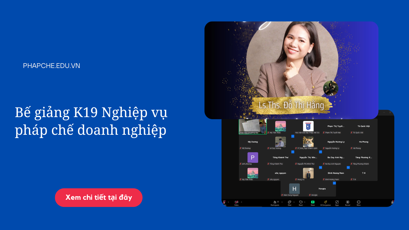 Bế giảng K21 pháp chế doanh nghiệp Online