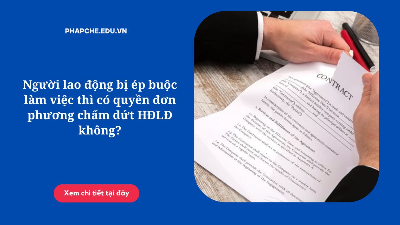 Người lao động bị ép buộc làm việc thì có quyền đơn phương chấm dứt HĐLĐ không?