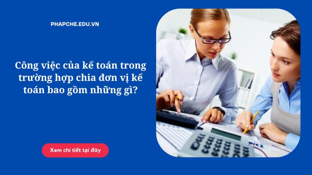 Công việc của kế toán trong trường hợp chia đơn vị kế toán bao gồm những gì?