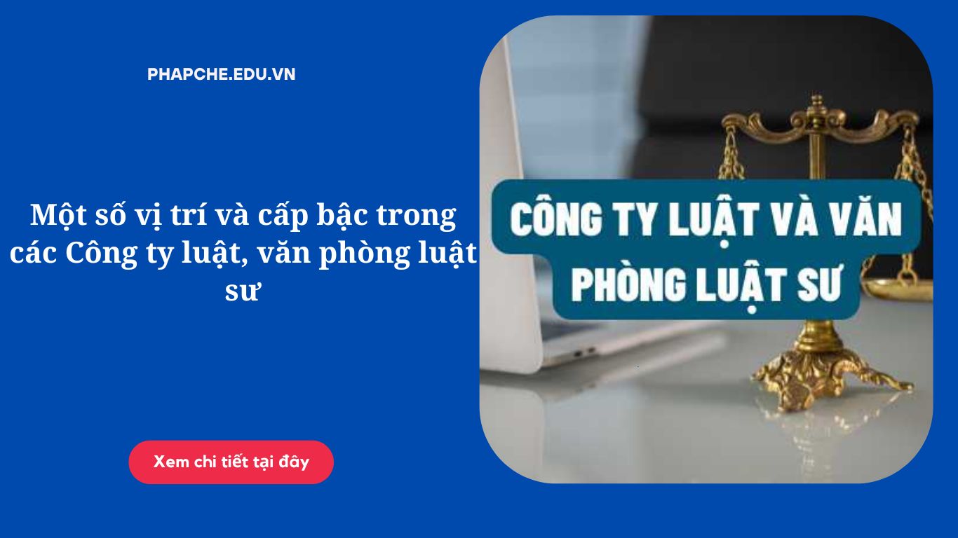 Một số vị trí và cấp bậc trong các Công ty luật, văn phòng luật sư