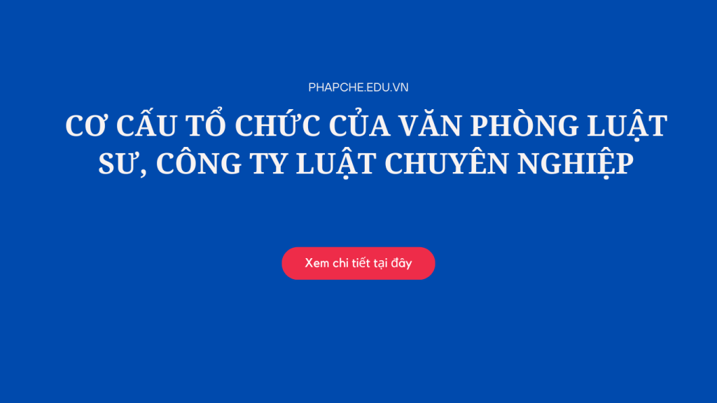 Cơ cấu tổ chức của văn phòng luật sư, công ty luật chuyên nghiệp