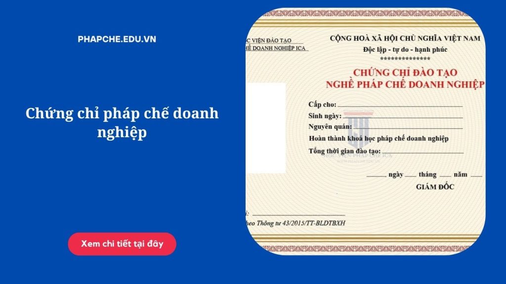 Chứng chỉ pháp chế doanh nghiệp