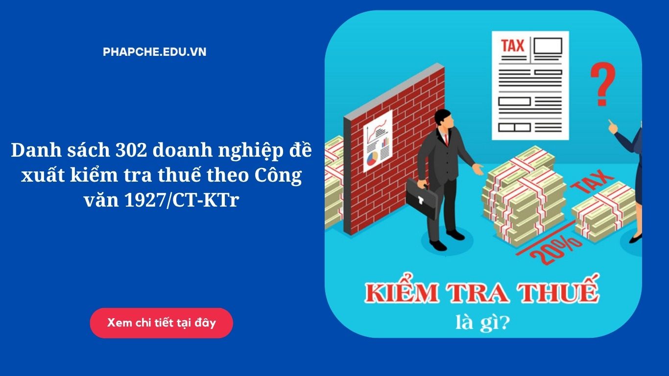 Danh sách 302 doanh nghiệp đề xuất kiểm tra thuế theo Công văn 1927/CT-KTr